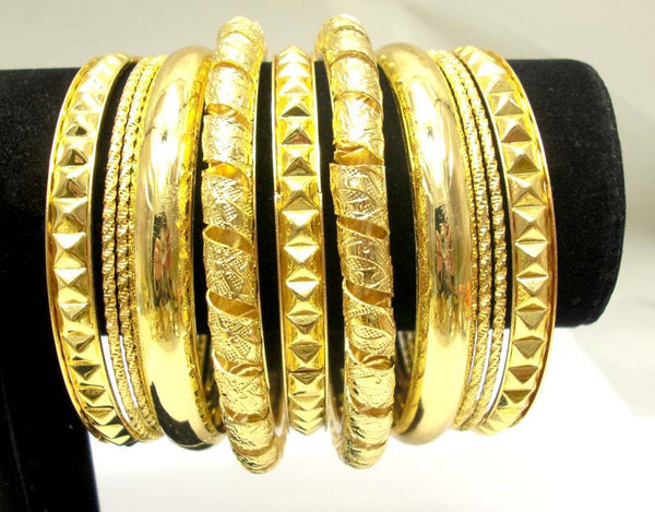 18K Gold Plated Ladme Bangle Bracelet Set