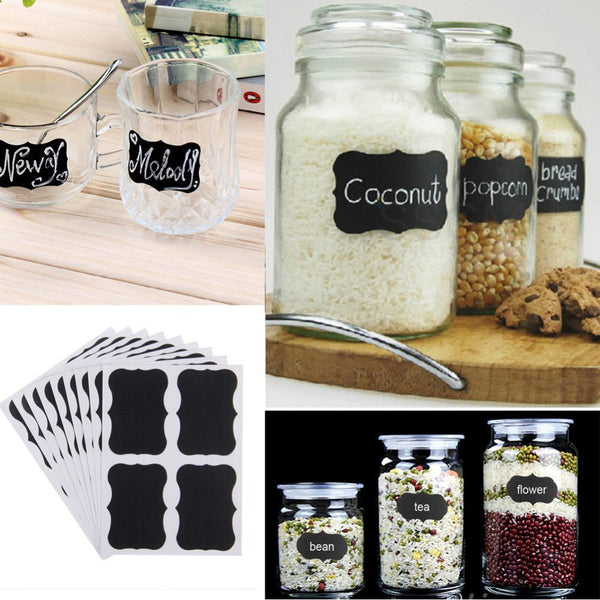 36Pcs/Set Blackboard Sticker Jar Labels