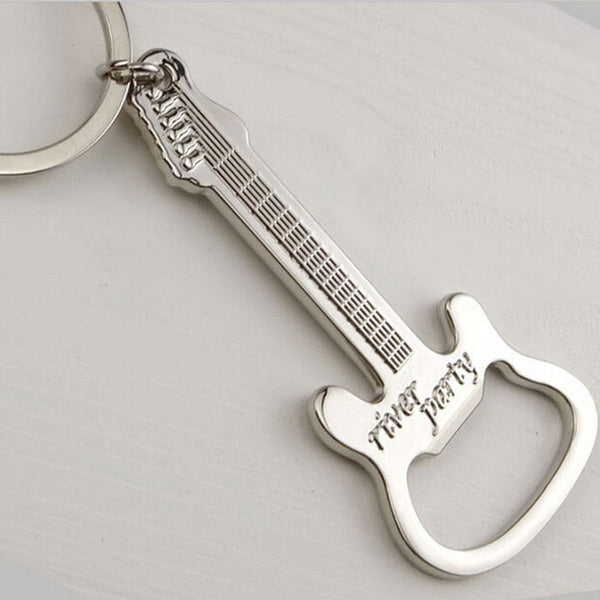 Beer Guitar Bottle Opener Keychain