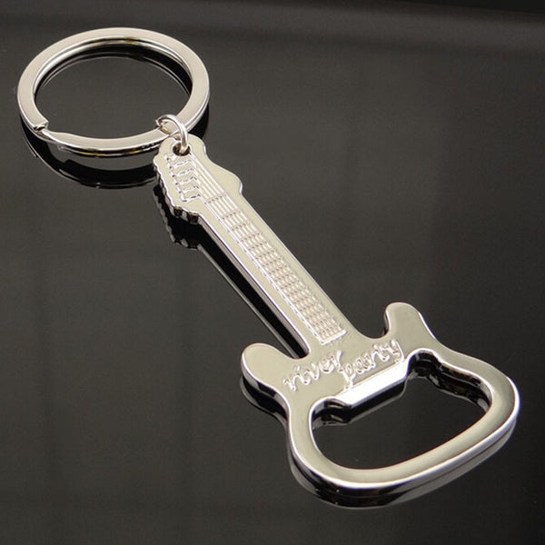 Beer Guitar Bottle Opener Keychain