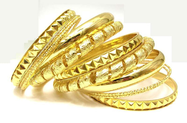 18K Gold Plated Ladme Bangle Bracelet Set