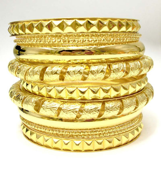 18K Gold Plated Ladme Bangle Bracelet Set