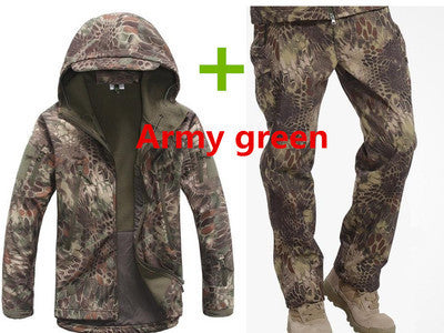 Camo Men Outdoor Waterproof Jacket+Pant